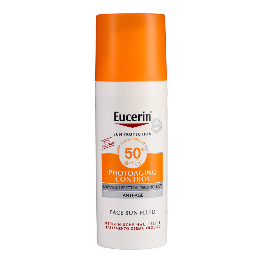 Eucerin Sun Photoaging Control, fluido protector contra el fotoenvejecimiento cutáneo, SPF 50+, 50 ml