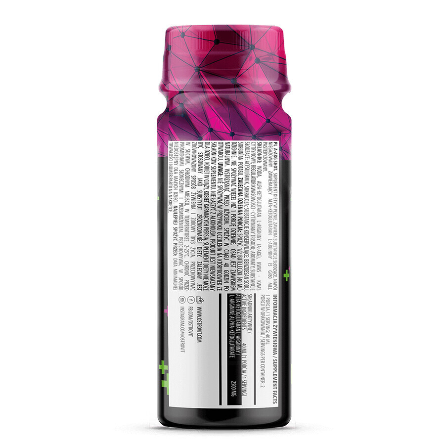 OstroVit A-AKG Shot, aromă de zmeură și citrice, 80 ml