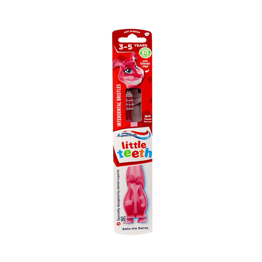 Aquafresh Little Teeth, cepillo de dientes infantil, 3-5 años, Suave, 1 unidad