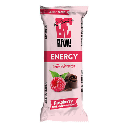 ¡BeRAW! Energy, barrita energética, frambuesa, chocolate negro, 40g