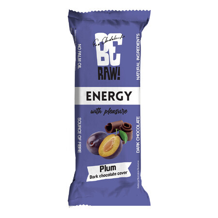 ¡BeRAW! Energy, barrita energética, ciruela, chocolate negro, 40 g