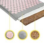 4Fizjo Ecomat, acupuncture mattress with buckwheat hulls and coconut, grey-pink