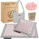 4Fizjo Ecomat, acupuncture mattress with buckwheat hulls and coconut, grey-pink