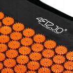 4Fizjo Esterilla de acupresión, esterilla de acupresión grande con cojín, 110 cm x 42 cm, negra y naranja