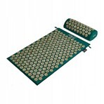 4Fizjo Tapis d'acupression, tapis d'acupression avec coussin, 68 cm x 42 cm, vert-or