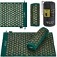 4Fizjo Acupressure Mat, esterilla de acupresi&#243;n con coj&#237;n, 68 cm x 42 cm, verde-dorado