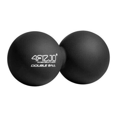 4Fizjo Double Ball, pelota de masaje, doble, negra, 6,5 cm