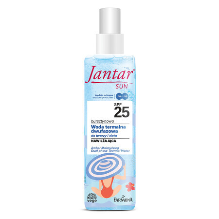 Farmona Jantar Sun, agua termal bifásica de ámbar, para cara y cuerpo, hidratante, 200 ml