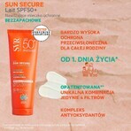 SVR Sun Secure, leche protectora hidratante, sin perfume, para toda la familia, SPF 50+, 250 ml