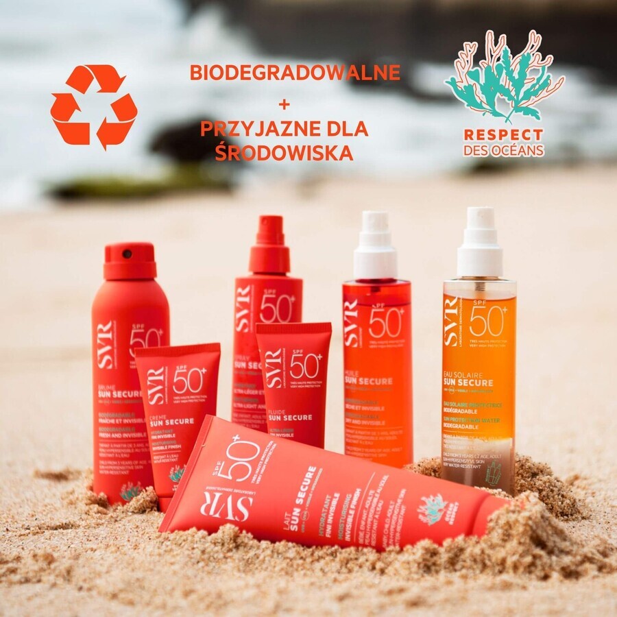 SVR Sun Secure, leche protectora hidratante, sin perfume, para toda la familia, SPF 50+, 250 ml