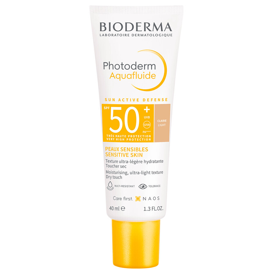 Bioderma Photoderm Aquafluide, protezione solare ultraleggera per pelli normali, leggera, SPF 50+, 40 ml