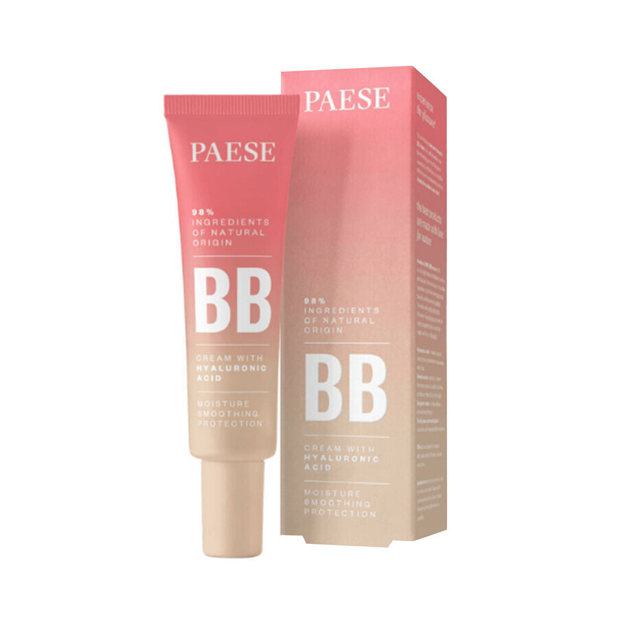 Paese BB Cream con Ácido Hialurónico, BB cream natural, N° 01 Marfil, 30 ml