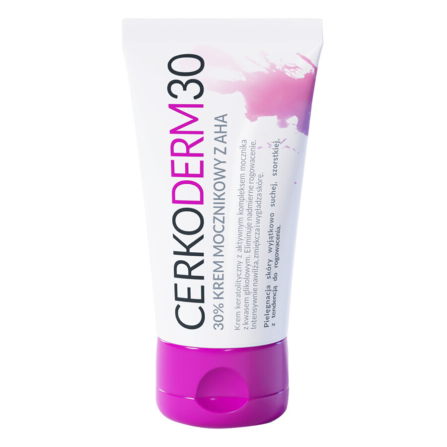 Cerkoderm 30, crema con 30% de urea y AHA, pieles extremadamente secas, ásperas y con tendencia a la queratosis, 50 ml