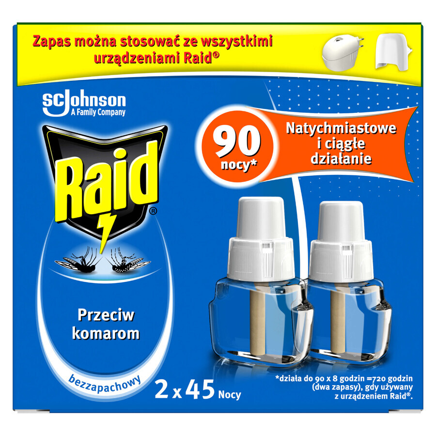 Kit Raid, insecticide anti-moustiques, de rechange, 2 x 27 ml