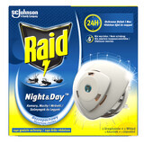 Raid Night &amp; Day Muggen, vliegen en mieren, insecticide electrofumigator met vervangbare cartridge