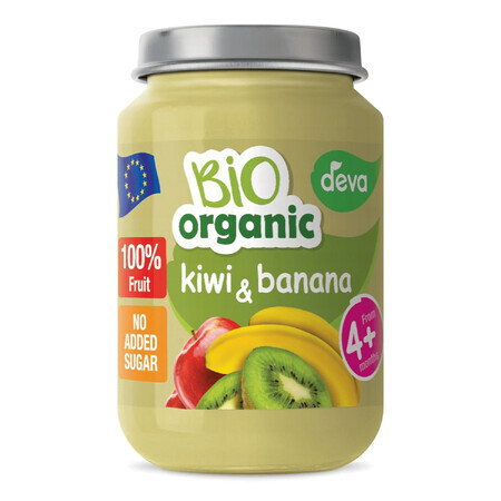 Deva Organic Bio postre de frutas, kiwi y plátano, después de 4 meses, 190 g