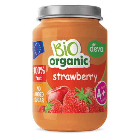 Deva Organic Bio postre de frutas, fresa, después de 4 meses, 190 g