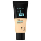 Maybelline Fit Me ! Matte and Poreless, fond de teint matifiant, No. 118, Nude, 30 ml