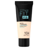 Maybelline Fit Me! Matte and Poreless, fond de ten matifiant, nr. 104, Soft Ivory, 30 ml