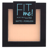 Maybelline Fit Me! mate y sin poros, polvo matificante, nº 104, Marfil suave, 9 g