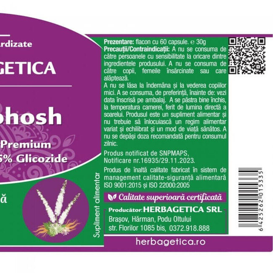 Herbagetica Cohosh Negro x 60cps