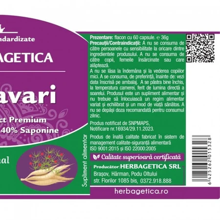 Herbagetica Shatavari x 60cps: ceny i cechy
