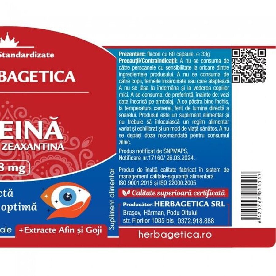 Herbagetica Super Luteina Zeaxantina x 60 cps