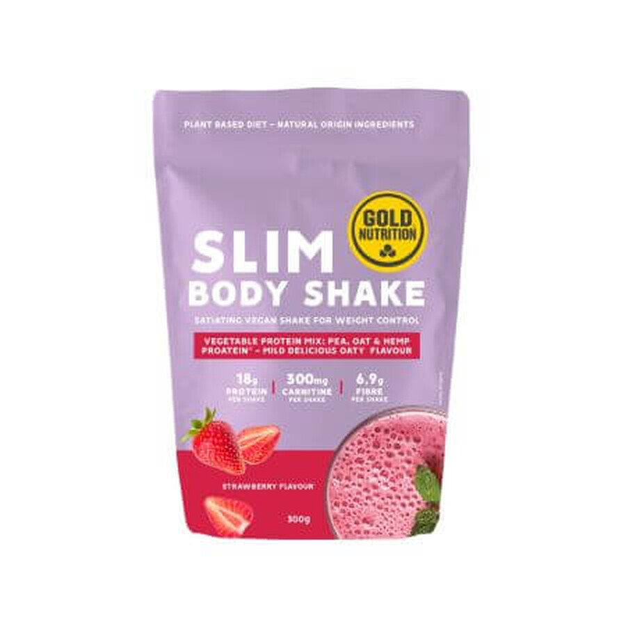 Slank Lichaam Aardbei Shake, 300 g, Gold Nutrition