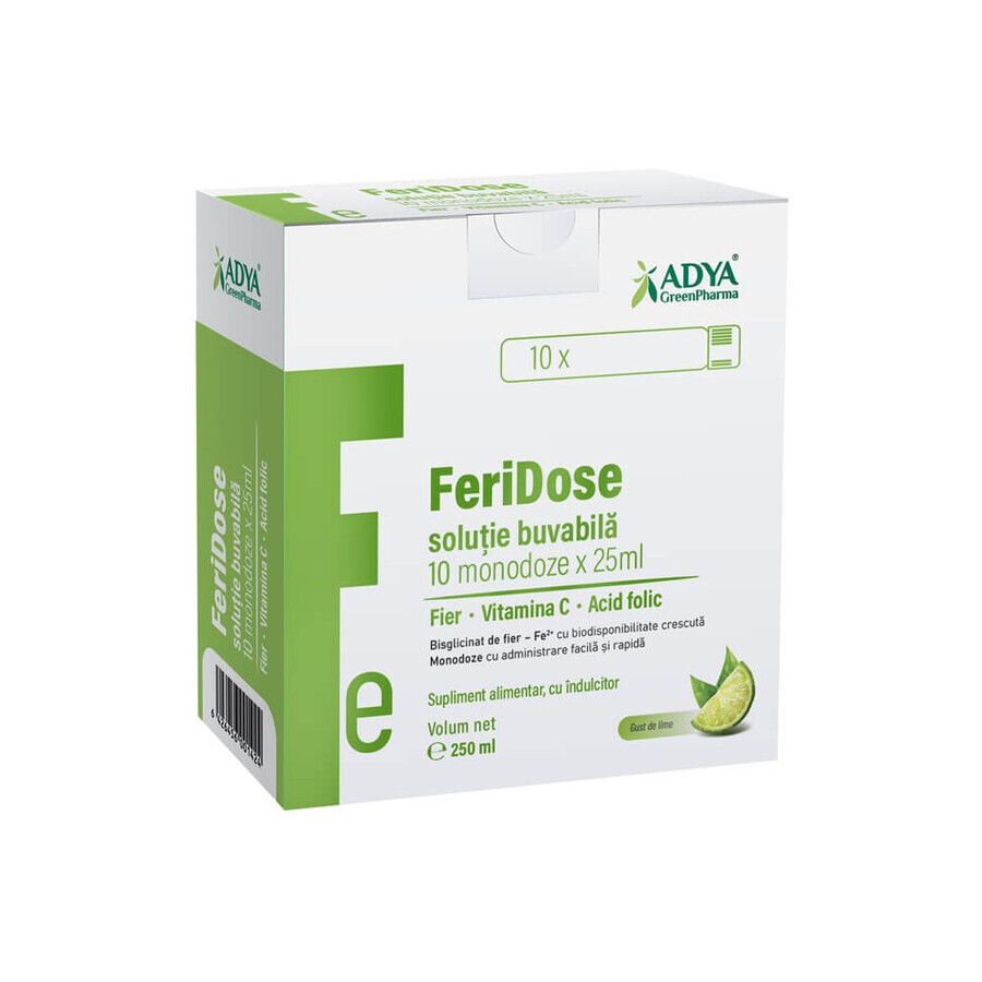 Feridose orale oplossing, 10 enkelvoudige doses x 25 ml, Adya Green Pharma