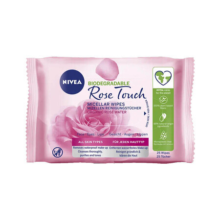 Micellar Rose Touch Nivea makeup remover wipes, 25 pieces, Nivea