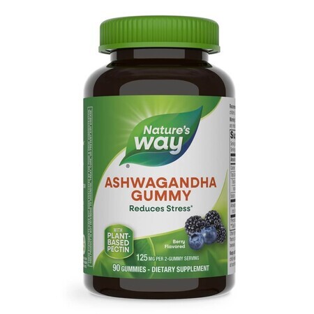 Ashwagandha Gummies Gomita de Ashwagandha con sabor a bayas, 125 mg, 90 gomitas, Secom