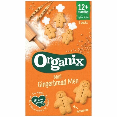 Mini biologische gemberkoekjes 12 maanden+, 5x20 g, Organix