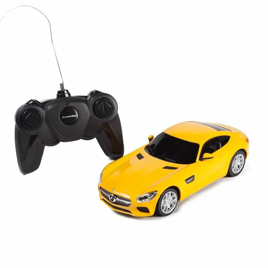 Voiture avec télécommande, échelle 1 à 24, Mercedes AMG GT jaune, Rastar