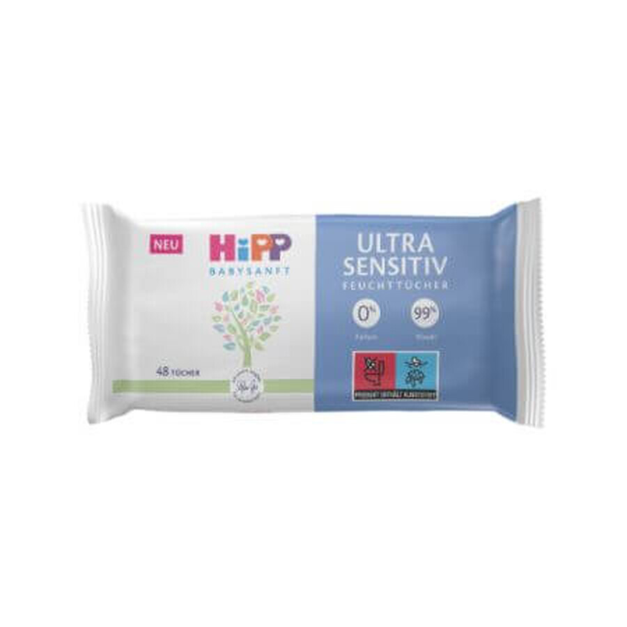 Salviette umidificate Ultra Sensitive, 5 confezioni x 48 pezzi, Hipp