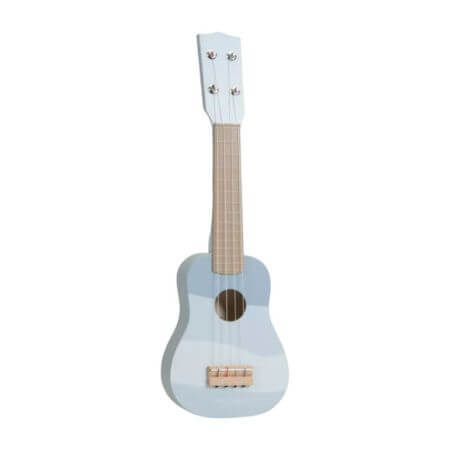 Instrument de musique guitare en bois, Bleu, + 3 ans, Little Dutch