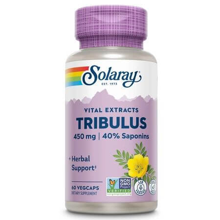 Extracto de fruta de Tribulus, 450 mg, 60 cápsulas vegetales, Solaray