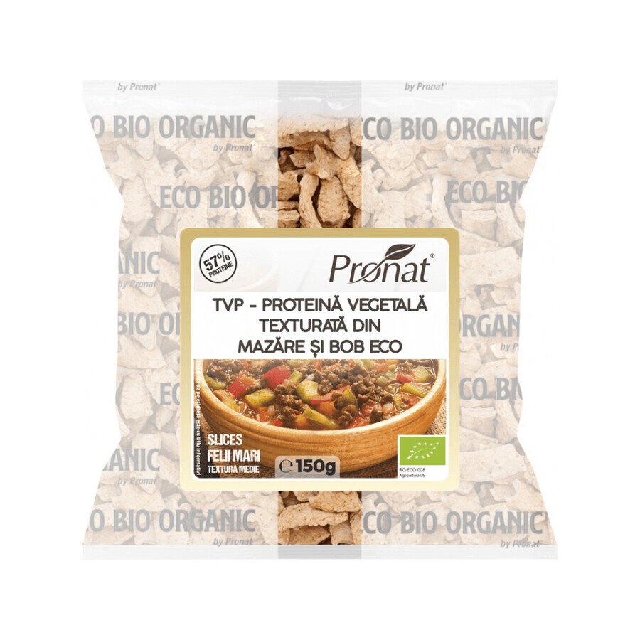 TVP Proteína vegetal texturizada de guisantes y judías Bio, 150 g, Pronat