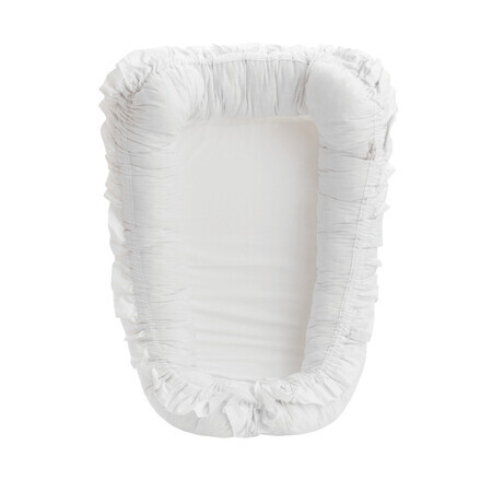 Baby Nest con volantes, +0 meses, Blanco, Twindeco