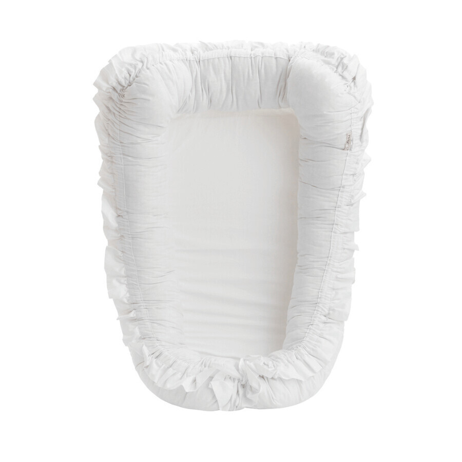 Baby Nest con volantes, +0 meses, Blanco, Twindeco