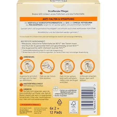 Balea Pastiglie occhi antirughe Q10, 12 pz.