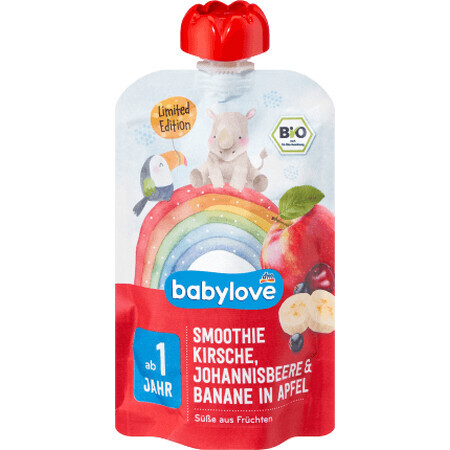 Babylove Smoothie (appel, banaan, kers, aalbes), 100 g