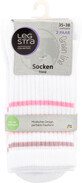 Legstra Trend calcetines cortos blanco con rosa, talla 35-38, 2 piezas