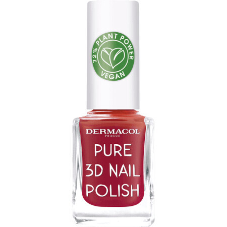 Dermacol Pure Esmalte de uñas 3D 04 Rojo Amapola, 11 ml