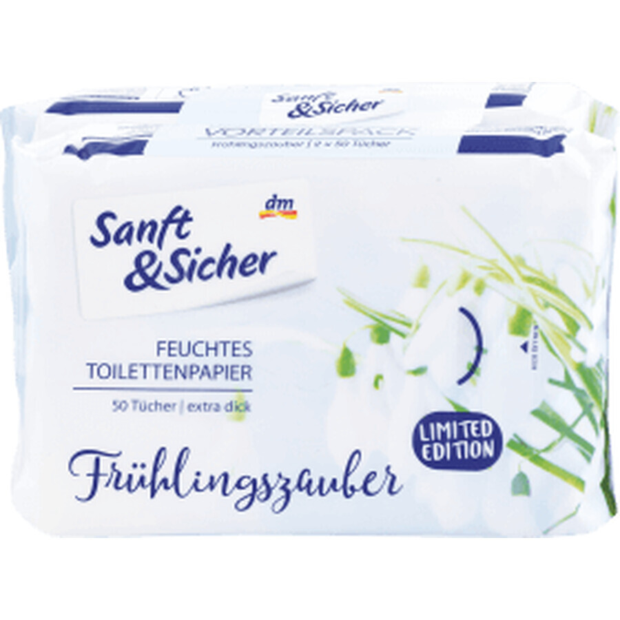 Papier hygiénique humide Sanft&amp;Sicher Spring magic, 100 pcs