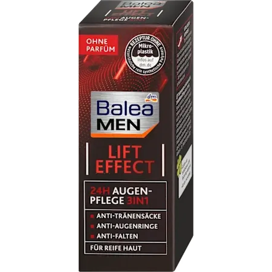 Balea MEN Crema de ojos Lift Effect 24h 3 en 1, 15 ml