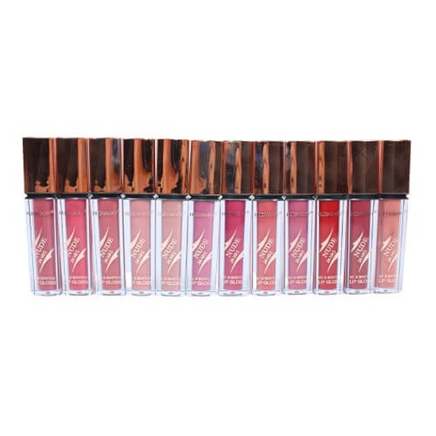 Lot de 12 rouges à lèvres liquides mats avec effet loupe, Mary Matte, Fashion Nude Waterproof, Long Lasting