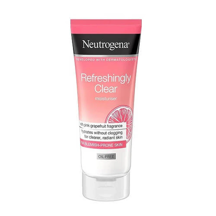 Moisturiser voor onzuivere huid, Neutrogena, Verfrissend Heldere Moisturiser, Olievrij, Grapefruit, 50 ml