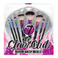 Set de 8 brochas de maquillaje, W7, The Clam Club Rainbow, bolsa de almacenamiento incluida