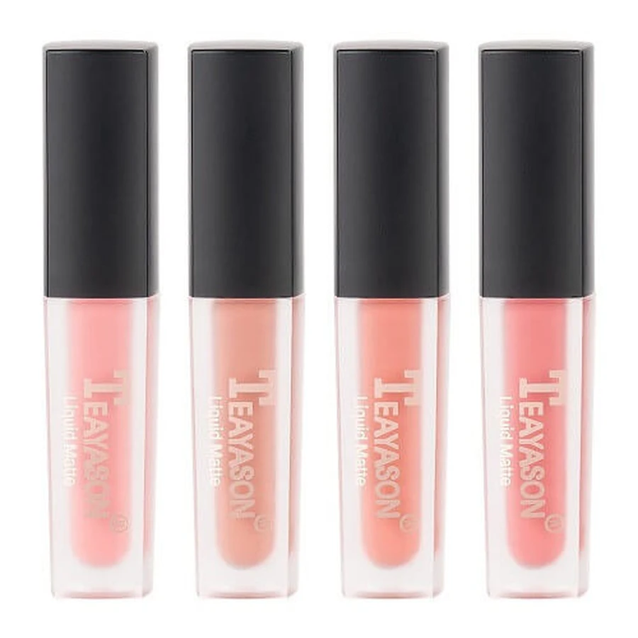 Set de 4 barras de labios líquidas Matte, Teayason, Matte, Baby Got Peach