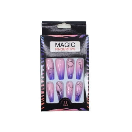 Set de 12 uñas postizas de aspecto natural, Magic Fingertips, 01